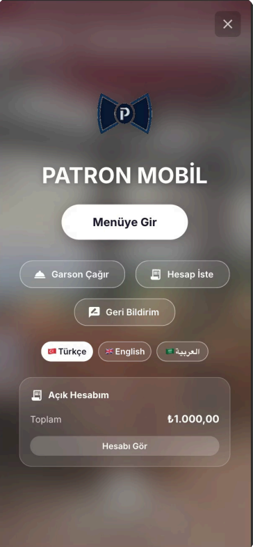 Patron giriş ekranı