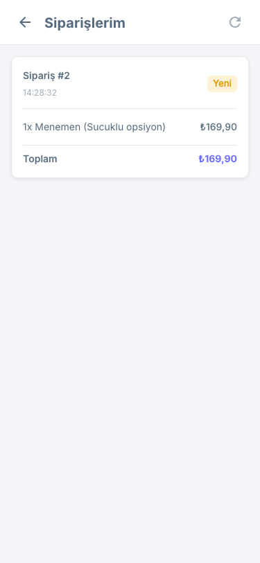 Sipariş listesi